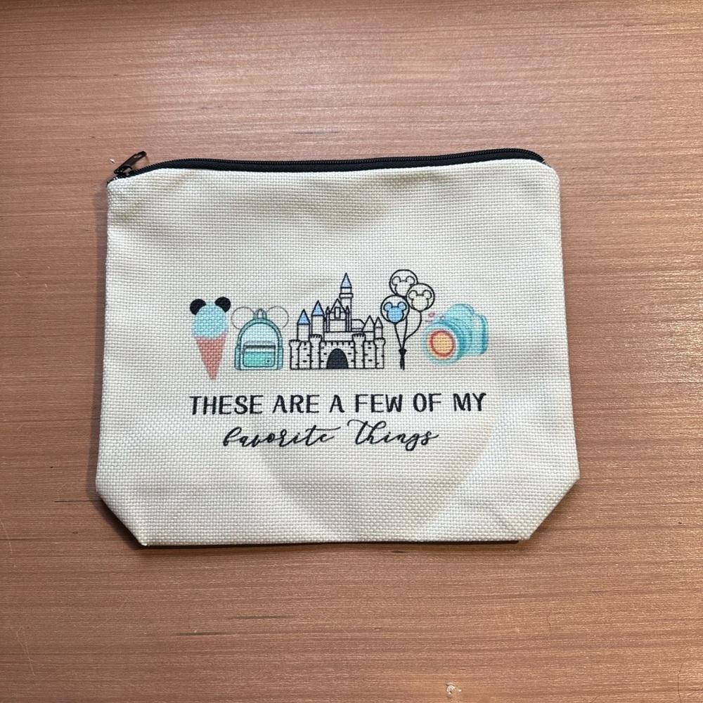 Charming Cream Canvas Cosmetic Bag